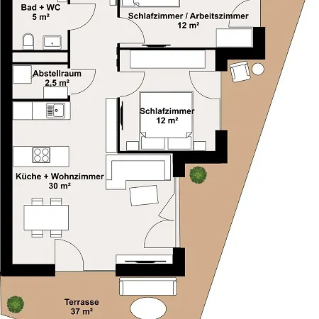 Luxusapartment Mit 40 Qm Terrasse, E-parkplatz Und Parkplatz Graz